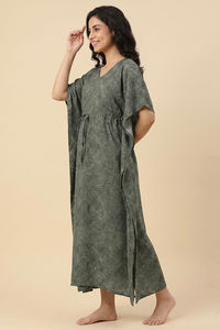 Zivame Woven Loungewear Dress - Sea Form — thumbnail 5